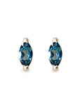 London Blue Topaz Marquise Studs Andrea Bonelli Jewelry 14k Yellow Gold