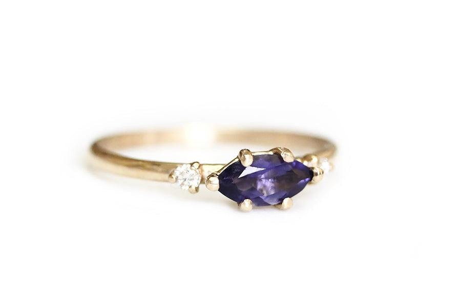 Trine Iolite + Diamond Ring Andrea Bonelli 