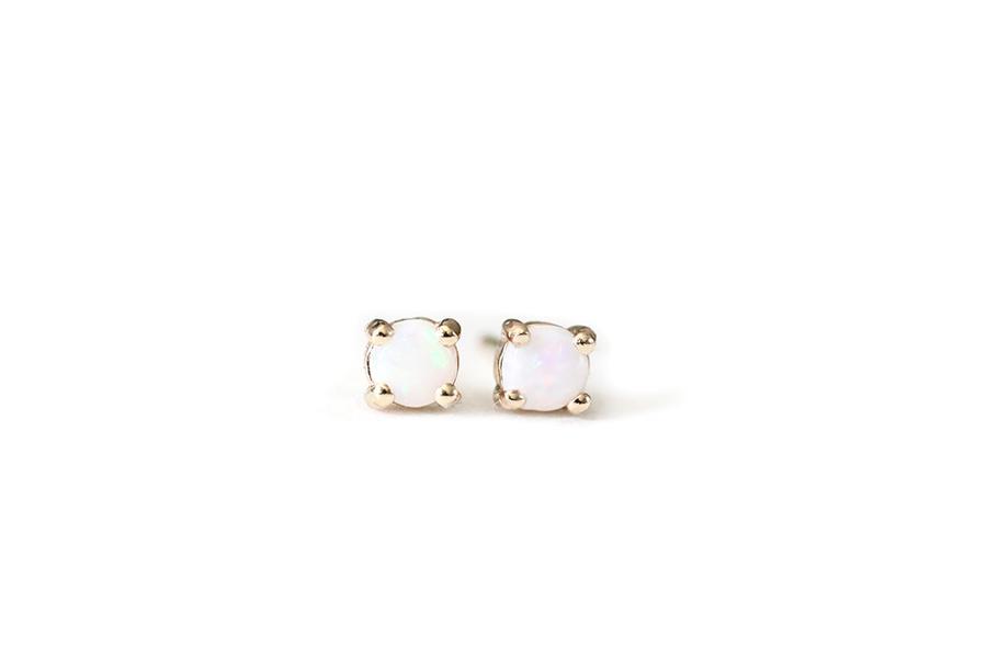 Opal Studs Andrea Bonelli Jewelry 14k Yellow Gold