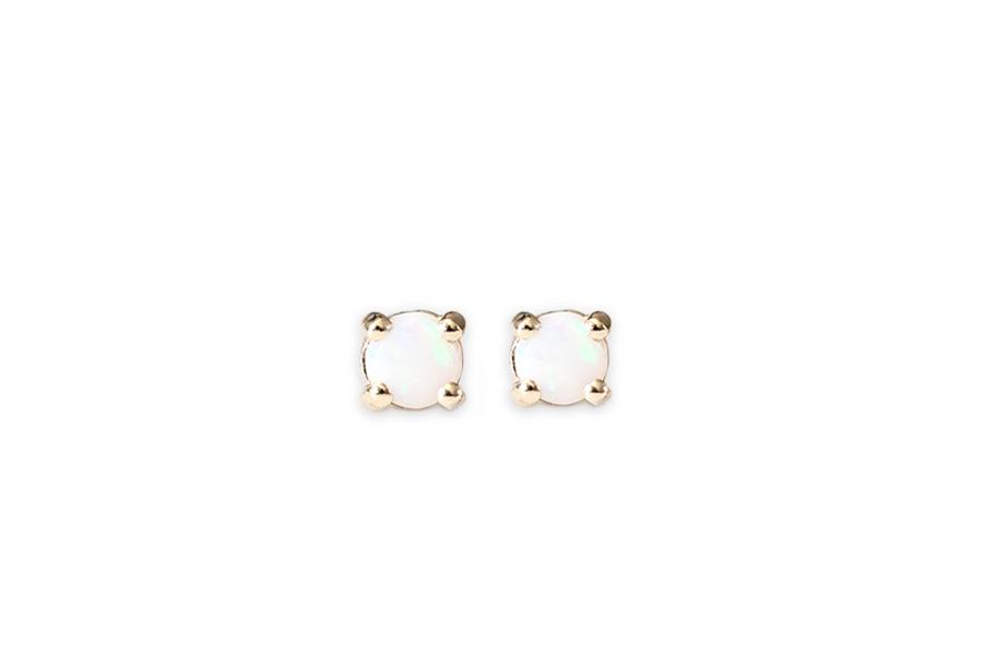 Opal Studs Andrea Bonelli Jewelry 14k Yellow Gold