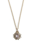 Pink and Gray Diamond Halo Necklace Andrea Bonelli Jewelry 