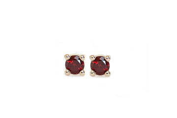 Garnet Studs Andrea Bonelli Jewelry 14k Yellow Gold