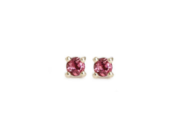 Rhodolite Garnet Studs Andrea Bonelli Jewelry 14k Yellow Gold