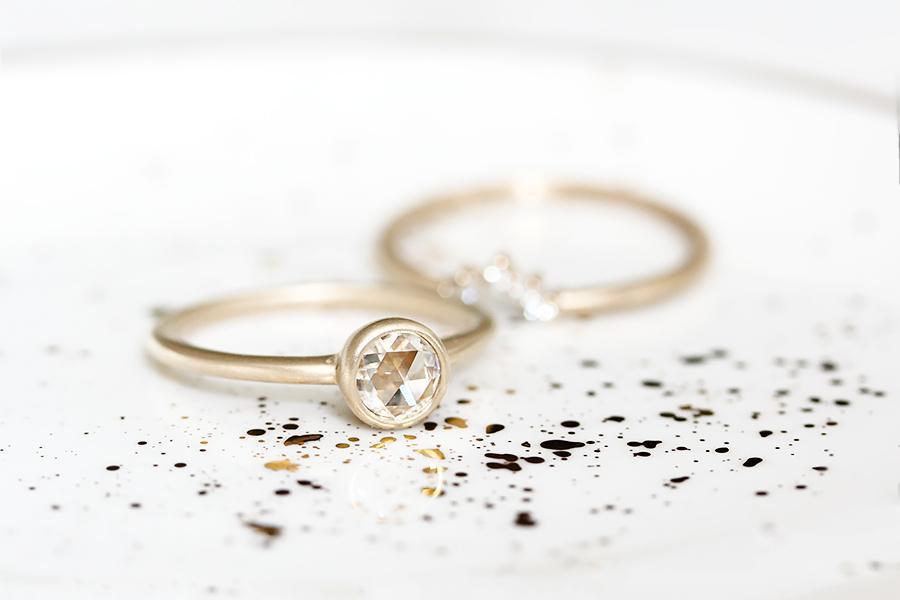 Zoe Rose Cut Diamond Ring Andrea Bonelli Jewelry 