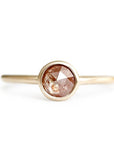 Zoe Peach Rose Cut Diamond Ring Andrea Bonelli Jewelry 14k Yellow Gold