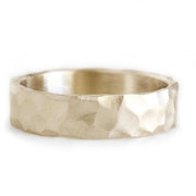 Rustic Carved Band 5mm Andrea Bonelli Jewelry 14k Yellow Gold