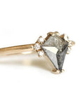 Salt and Pepper Kite Diamond Ring Andrea Bonelli Jewelry 