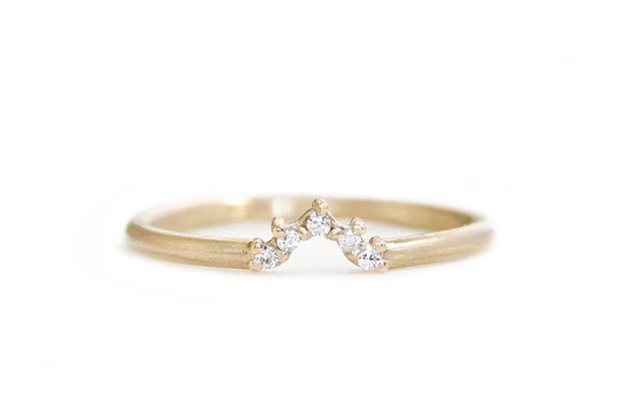 Serena Halo Moissanite Ring Andrea Bonelli 14k Yellow Gold