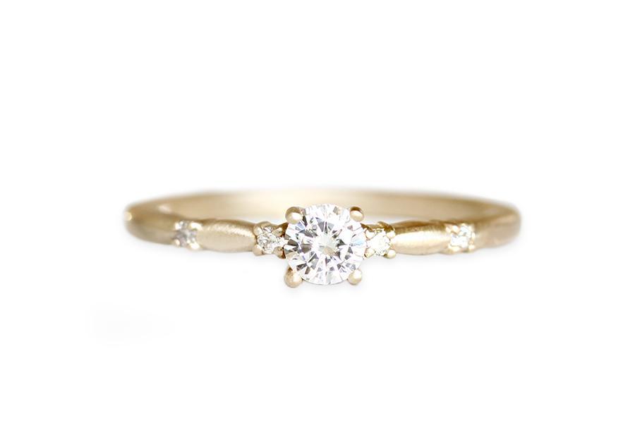 Soraya GIA Diamond Ring Andrea Bonelli 14k Yellow Gold