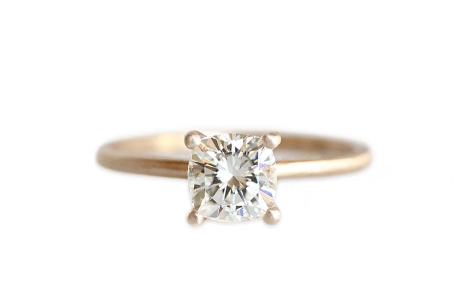 Thalia Moissanite Ring Andrea Bonelli Jewelry 14k Yellow Gold