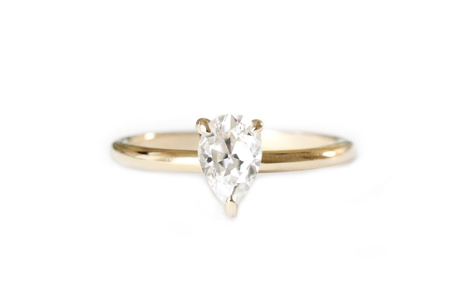 Tristan Moissanite Ring Andrea Bonelli 14k Yellow Gold