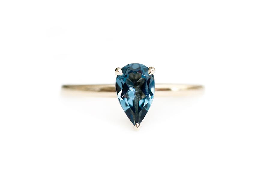 Tristan Pear Topaz Ring Andrea Bonelli 14k Yellow Gold