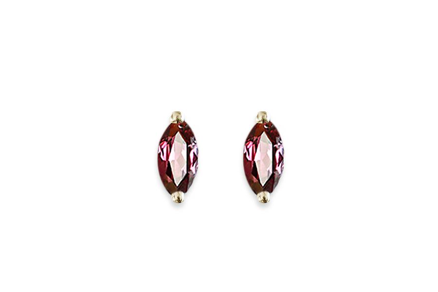 Garnet Marquise Studs Andrea Bonelli Jewelry 14k Yellow Gold