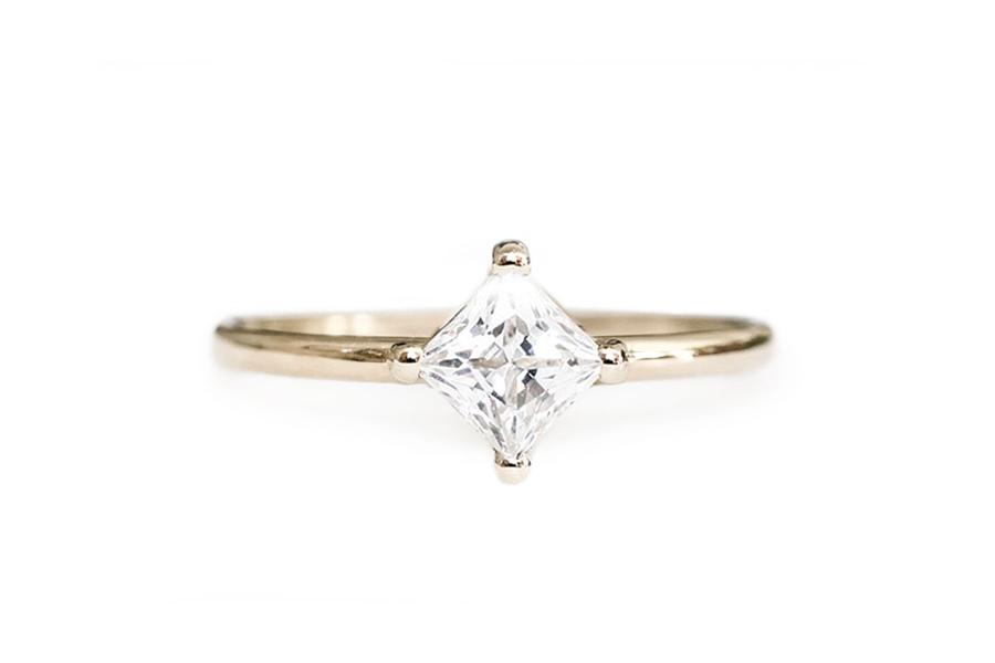 Tavi Moissanite Ring 5-6mm Andrea Bonelli 14k Yellow Gold