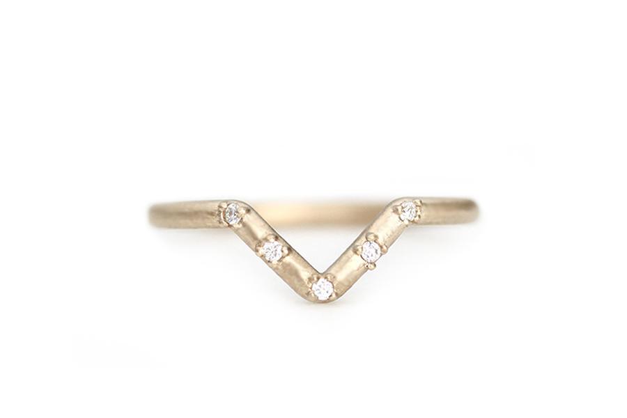 Peak Diamond Ring Andrea Bonelli 14k Yellow Gold