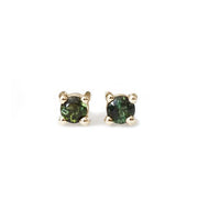 Green Tourmaline Studs Andrea Bonelli Jewelry 14k Yellow Gold