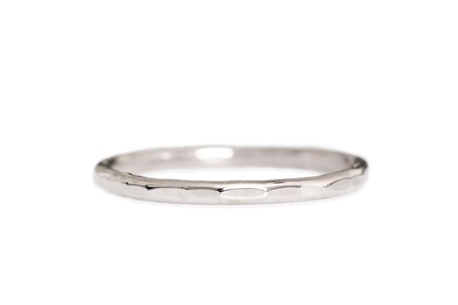 Hammer Facet Ring Andrea Bonelli Jewelry 14k White Gold