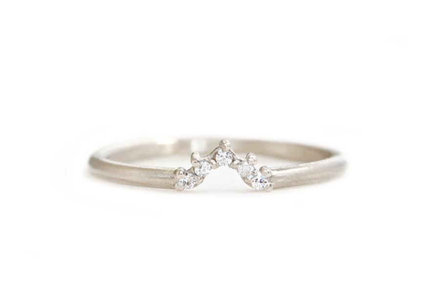 Serena Halo Diamond Ring Andrea Bonelli 14k White Gold