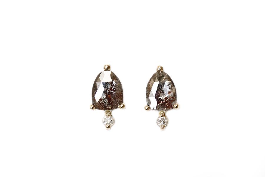 terra diamond droplet earrings Andrea Bonelli Jewelry 14k Yellow Gold