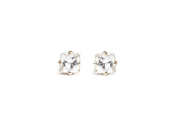 Princess Cut Studs Andrea Bonelli Jewelry 14k Yellow Gold