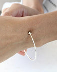 Tria Silver Beaded Cuff Bracelet Andrea Bonelli Jewelry 