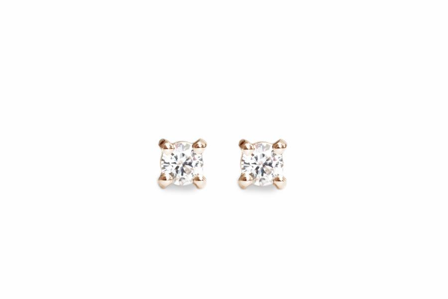 Moissanite Studs Andrea Bonelli Jewelry 14k Rose Gold