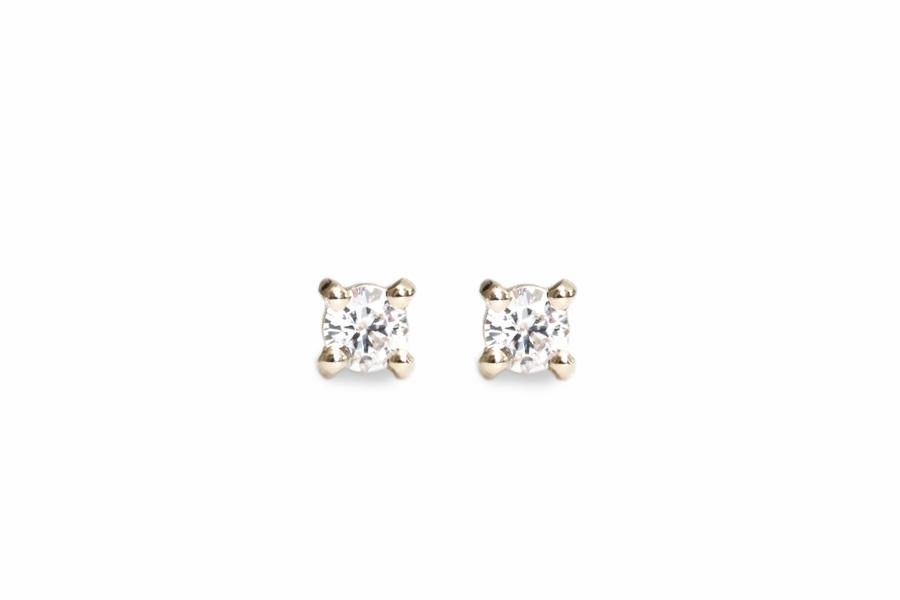 Moissanite Studs Andrea Bonelli Jewelry 14k Yellow Gold