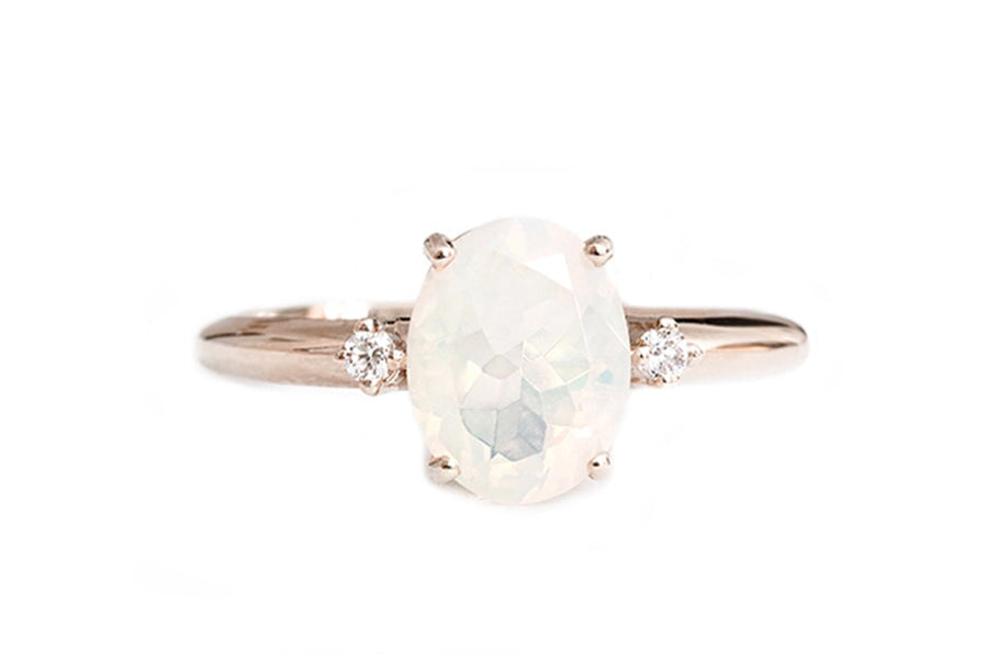 Misa Opal + Diamond Ring Andrea Bonelli Jewelry 14k Rose Gold