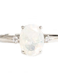 Misa Opal + Diamond Ring Andrea Bonelli Jewelry 14k White Gold
