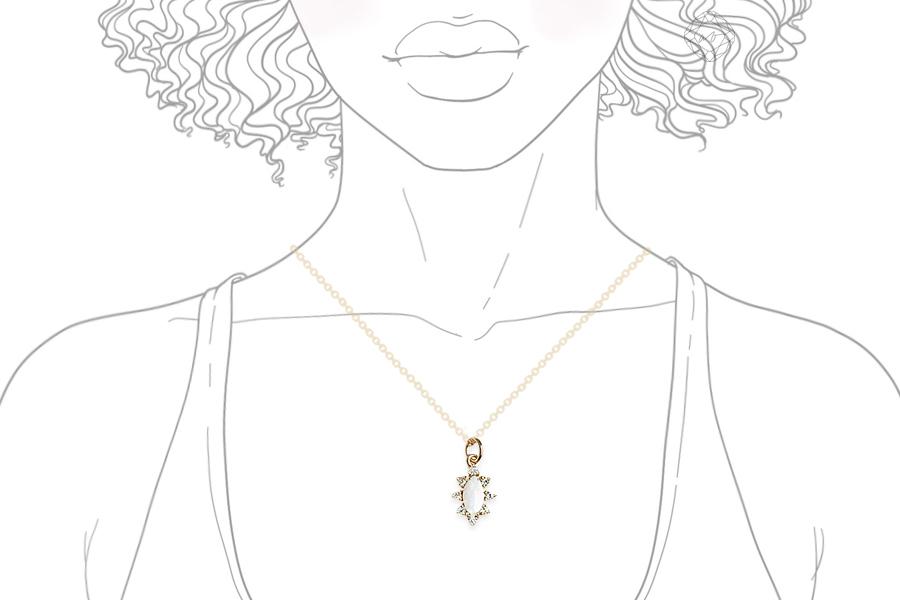 Aura Marquise Opal Halo Necklace Andrea Bonelli Jewelry 