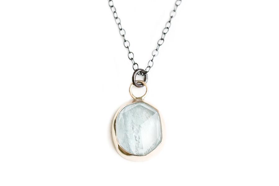 faceted aquamarine necklace Andrea Bonelli Jewelry 