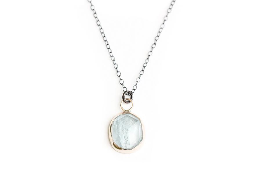 faceted aquamarine necklace Andrea Bonelli Jewelry 