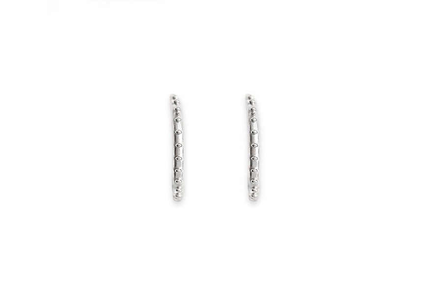 Silver Beaded Hoops Andrea Bonelli Jewelry 