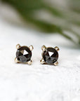 Black Rose Cut Diamond Studs Andrea Bonelli Jewelry 