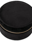 Velvet Round Jewelry Travel Case Andrea Bonelli Black