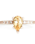 Tryst Citrine + Diamond Ring Andrea Bonelli Jewelry 14k Rose Gold