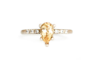 Tryst Citrine + Diamond Ring Andrea Bonelli Jewelry 14k Yellow Gold