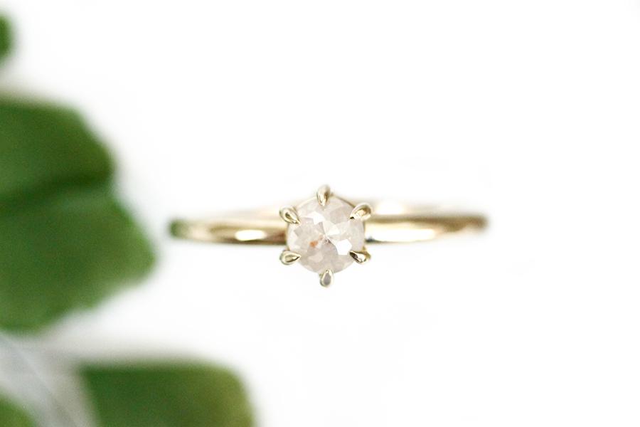 Claire Cream Rose Cut Diamond Ring Andrea Bonelli 