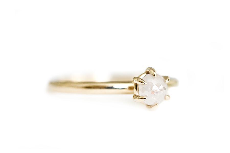 Claire Cream Rose Cut Diamond Ring Andrea Bonelli 