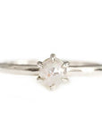 Claire Cream Rose Cut Diamond Ring Andrea Bonelli 14k White Gold