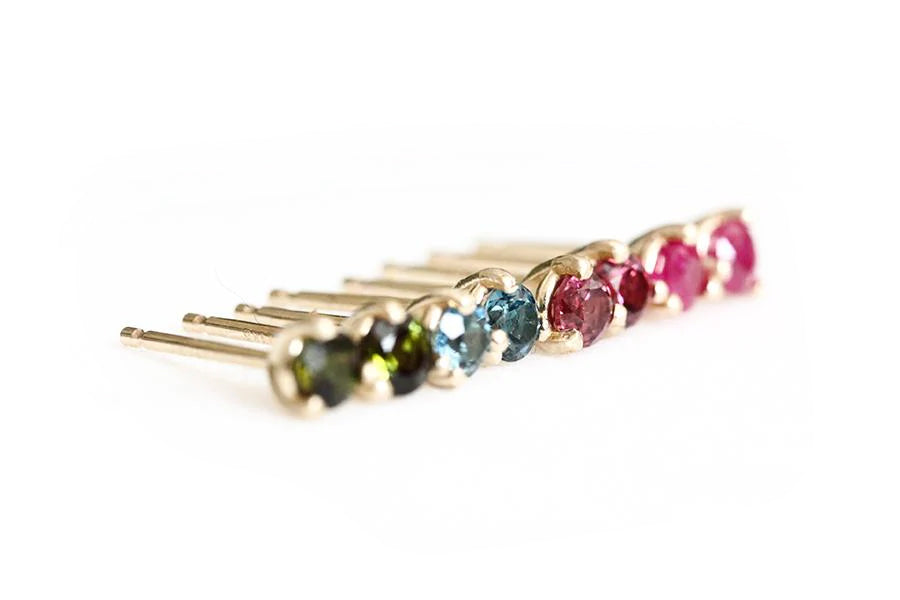 Eva Birthstone Studs Andrea Bonelli Jewelry 14k Yellow Gold