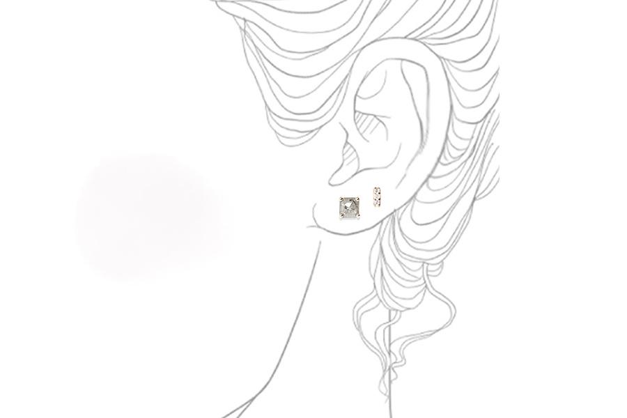 Gray Faceted Diamond Studs Andrea Bonelli Jewelry 
