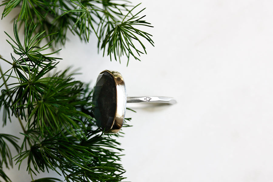 Labradorite Facet Ring Andrea Bonelli Jewelry 