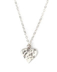 Silver Hammered Heart Necklace Andrea Bonelli 