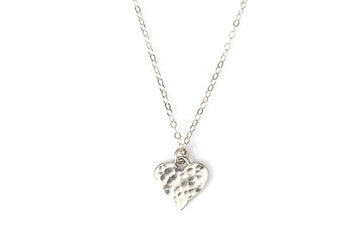 Silver Hammered Heart Necklace Andrea Bonelli 