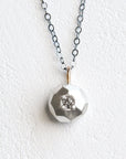 Mixed Metals Faceted Pebble + Diamond Necklace Andrea Bonelli 