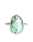 Silver + 14k Turquoise Ring Andrea Bonelli Jewelry Sterling Silver + 14k Gold