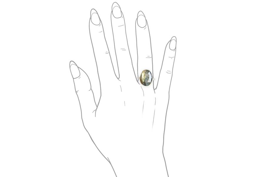 Labradorite Facet Ring Andrea Bonelli Jewelry 