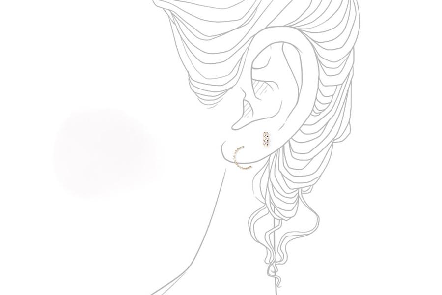 Beaded Hoops Small Andrea Bonelli Jewelry 