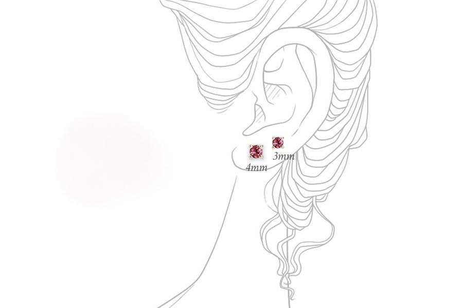 Rhodolite Garnet Studs Andrea Bonelli Jewelry 